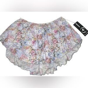 Wear Moi Floral Skirt M/L Pink Mesh Pull-On Dance Romantic NWT Balletcore